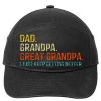 Retro Dad Grandpa Great Grandpa Fathers Day Funny 7-Panel Snapback Hat