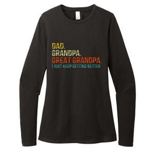 Retro Dad Grandpa Great Grandpa Fathers Day Funny Womens CVC Long Sleeve Shirt