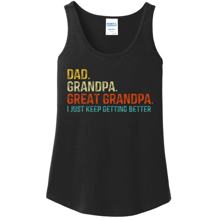 Retro Dad Grandpa Great Grandpa Fathers Day Funny Ladies Essential Tank