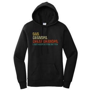 Retro Dad Grandpa Great Grandpa Fathers Day Funny Women's Pullover Hoodie