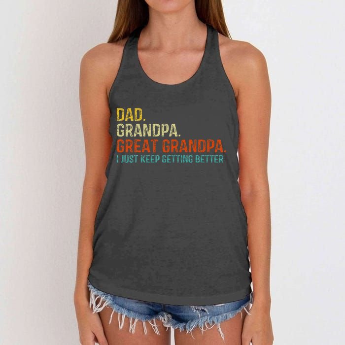 Retro Dad Grandpa Great Grandpa Fathers Day Funny Women's Knotted Racerback Tank