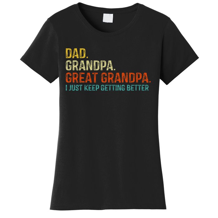 Retro Dad Grandpa Great Grandpa Fathers Day Funny Women's T-Shirt