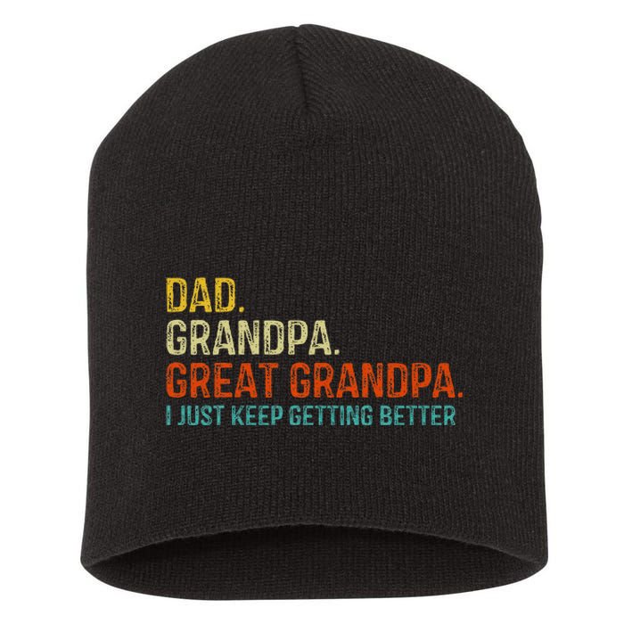 Retro Dad Grandpa Great Grandpa Fathers Day Funny Short Acrylic Beanie