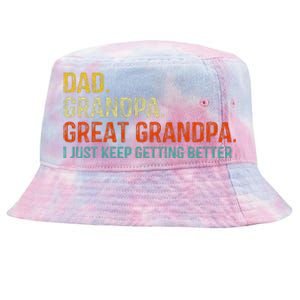 Retro Dad Grandpa Great Grandpa Fathers Day Funny Tie-Dyed Bucket Hat