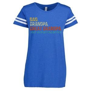 Retro Dad Grandpa Great Grandpa Fathers Day Funny Enza Ladies Jersey Football T-Shirt