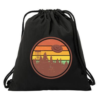 Retro Disc Golf Graphic Design Vintage Frolf Frisbee Lover Meaningful Gift Drawstring Bag