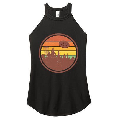 Retro Disc Golf Graphic Design Vintage Frolf Frisbee Lover Meaningful Gift Women's Perfect Tri Rocker Tank