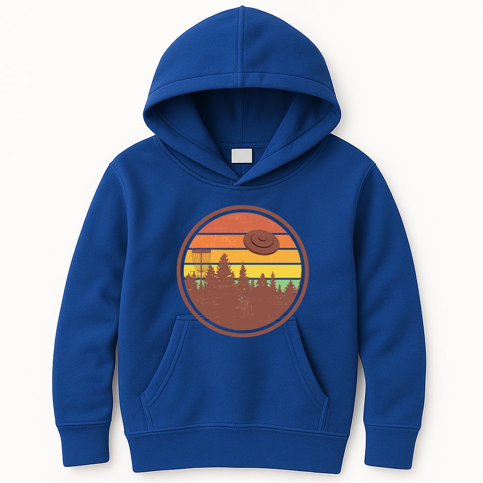 Retro Disc Golf Graphic Design Vintage Frolf Frisbee Lover Meaningful Gift Kids Hoodie