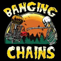 Retro Disc Golf Banging Chains Spooky Halloween Skeleton City Backpack