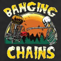 Retro Disc Golf Banging Chains Spooky Halloween Skeleton Adult Drive Performance Visor