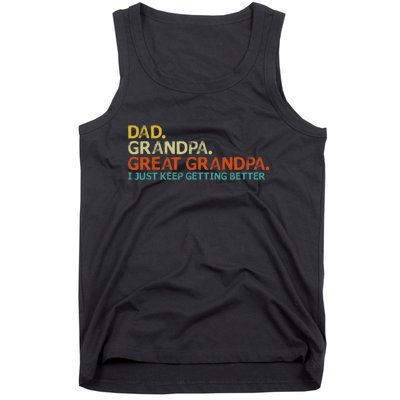 Retro Dad Grandpa Great Grandpa Fathers Day Funny Tank Top