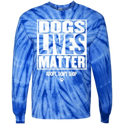 Rescue Dog Gift Mom Dad Dogs Paw Veterinarian Vet Tech Gift Tie-Dye Long Sleeve Shirt