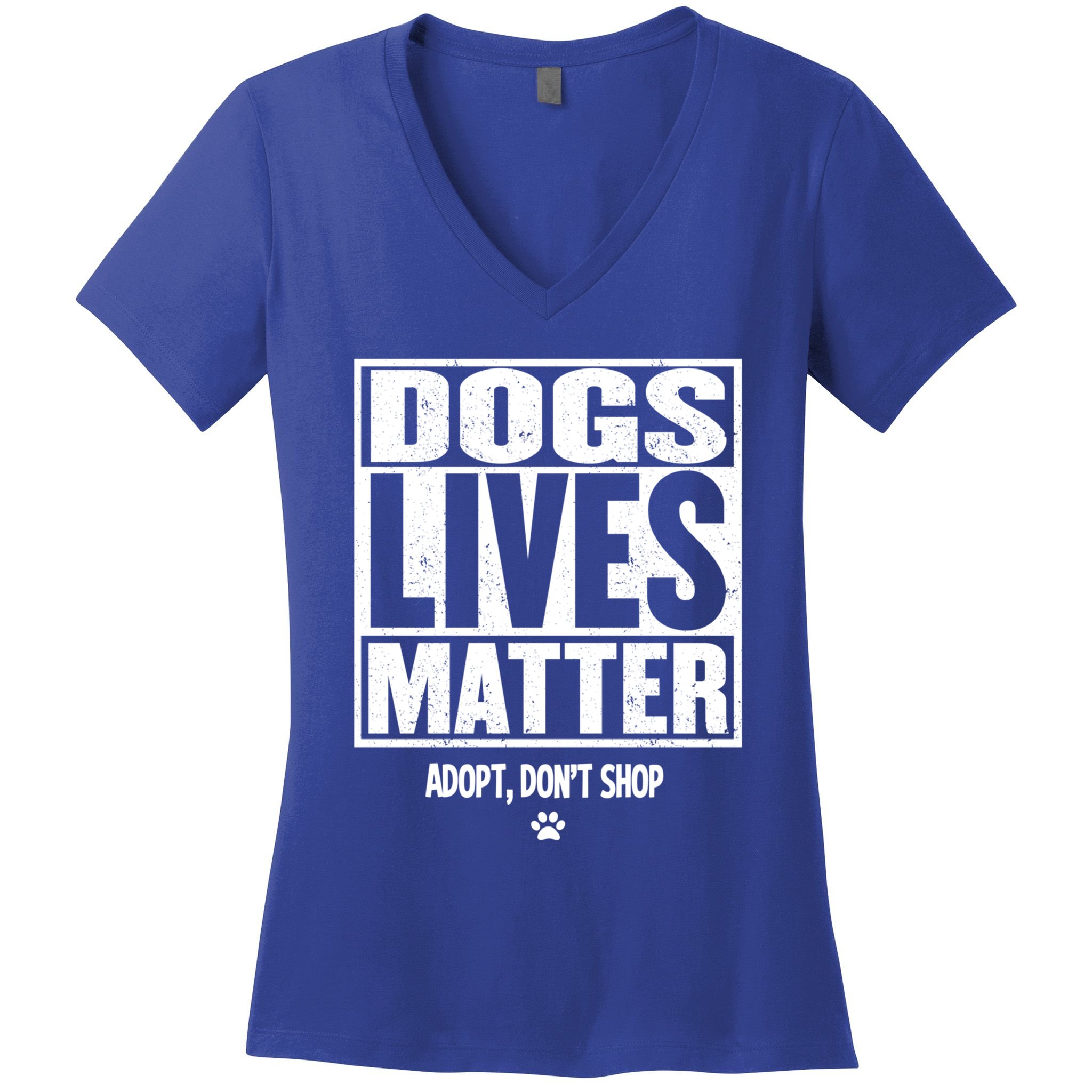 Rescue Dog Gift Mom Dad Dogs Paw Veterinarian Vet Tech Gift Women's V-Neck T-Shirt