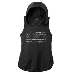 Retro Dad Grandpa Great Grandpa Fathers Day Funny Ladies PosiCharge Tri-Blend Wicking Draft Hoodie Tank