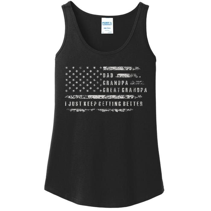 Retro Dad Grandpa Great Grandpa Fathers Day Funny Ladies Essential Tank