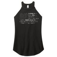 Retro Dad Grandpa Great Grandpa Fathers Day Funny Women's Perfect Tri Rocker Tank