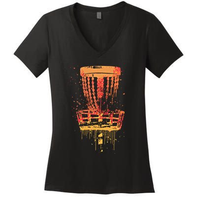 Retro Disc Golf Frolf Vintage Frisbee Golf Meaningful Gift Women's V-Neck T-Shirt