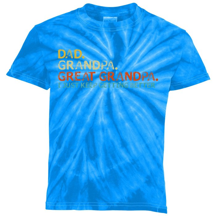 retro dad grandpa great grandpa fathers day funny Kids Tie-Dye T-Shirt