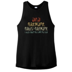 Retro Dad Grandpa Great Grandpa I Just Keep Getting Better Ladies PosiCharge Tri-Blend Wicking Tank