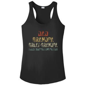 Retro Dad Grandpa Great Grandpa I Just Keep Getting Better Ladies PosiCharge Competitor Racerback Tank