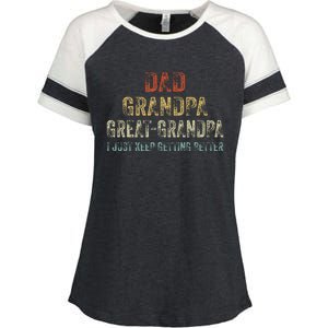 Retro Dad Grandpa Great Grandpa I Just Keep Getting Better Enza Ladies Jersey Colorblock Tee