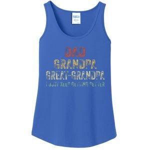 Retro Dad Grandpa Great Grandpa I Just Keep Getting Better Ladies Essential Tank