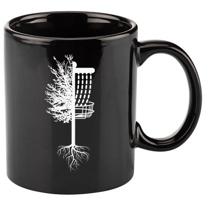 Retro Disc Golf Basket Tree Frisbee Golf Matching 11oz C Handle Ceramic Mug