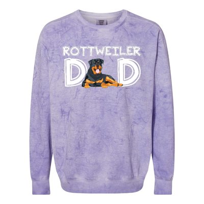 Rottweiler Dad Gift Fathers Day Rottweiler Colorblast Crewneck Sweatshirt