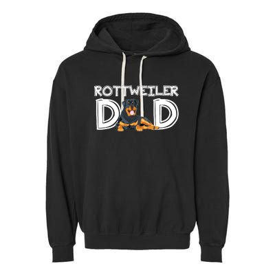 Rottweiler Dad Gift Fathers Day Rottweiler Garment-Dyed Fleece Hoodie