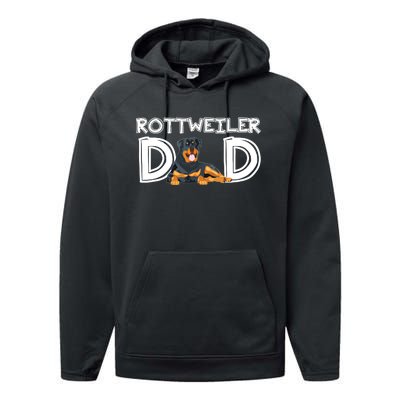 Rottweiler Dad Gift Fathers Day Rottweiler Performance Fleece Hoodie