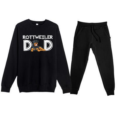 Rottweiler Dad Gift Fathers Day Rottweiler Premium Crewneck Sweatsuit Set