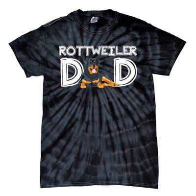 Rottweiler Dad Gift Fathers Day Rottweiler Tie-Dye T-Shirt