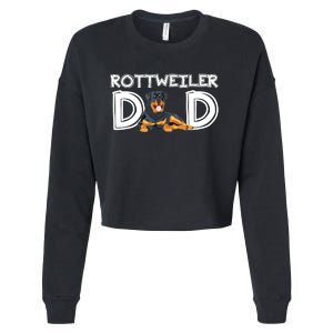 Rottweiler Dad Gift Fathers Day Rottweiler Cropped Pullover Crew