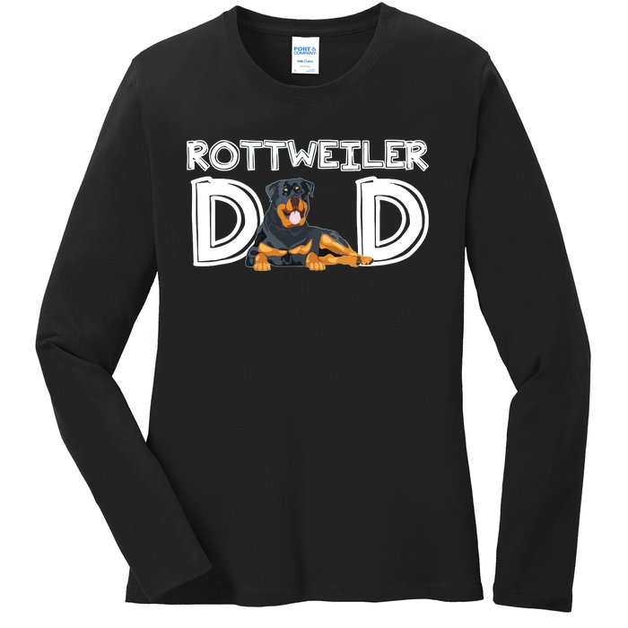 Rottweiler Dad Gift Fathers Day Rottweiler Ladies Long Sleeve Shirt