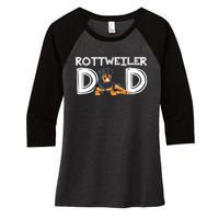 Rottweiler Dad Gift Fathers Day Rottweiler Women's Tri-Blend 3/4-Sleeve Raglan Shirt