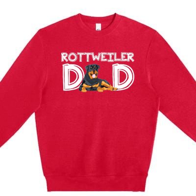 Rottweiler Dad Gift Fathers Day Rottweiler Premium Crewneck Sweatshirt