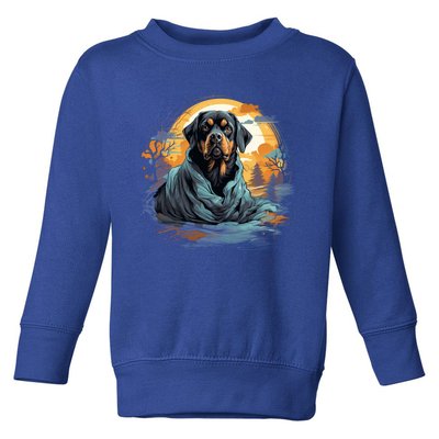 Rottweiler Dog Ghost Funny Halloween Pumpkin For Dog Lovers Gift Toddler Sweatshirt