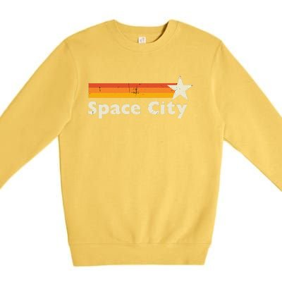 Retro Distressed Houston Baseball Space City Premium Crewneck Sweatshirt