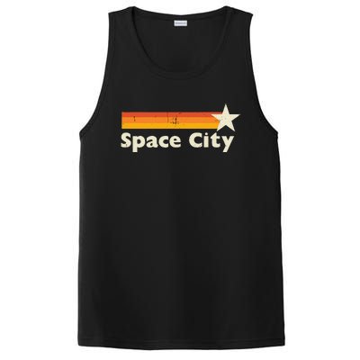 Retro Distressed Houston Baseball Space City PosiCharge Competitor Tank