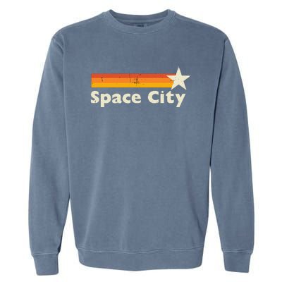 Retro Distressed Houston Baseball Space City Garment-Dyed Sweatshirt