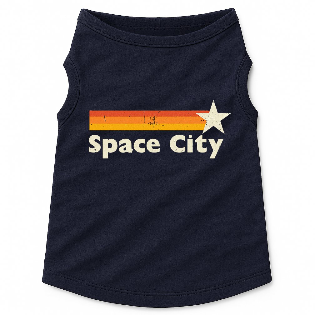 Retro Distressed Houston Baseball Space City Doggie Tank
