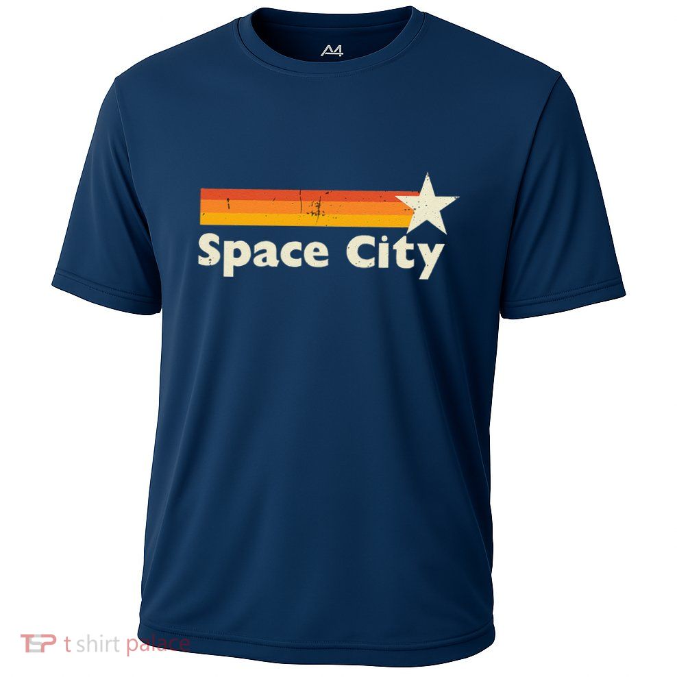 Retro Distressed Houston Baseball Space City Performance Shirt