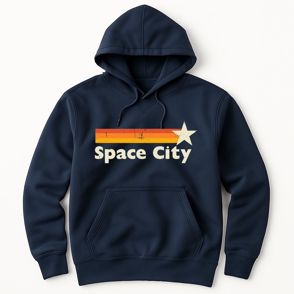Retro Distressed Houston Baseball Space City Hoodie