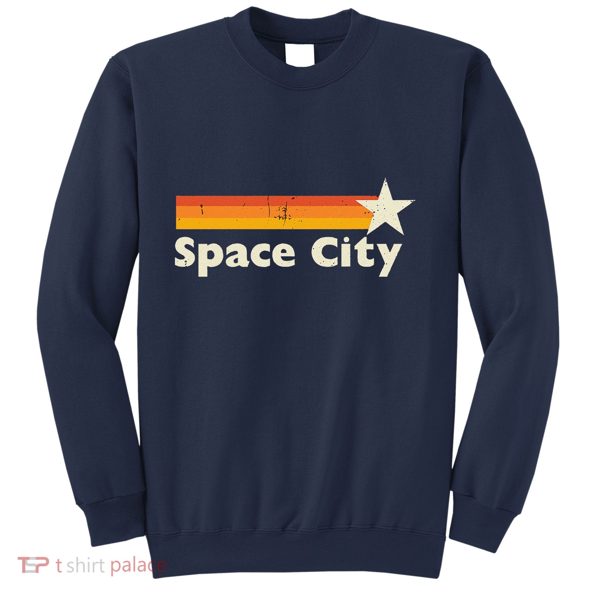 Retro Distressed Houston Baseball Space City Sweatshirt