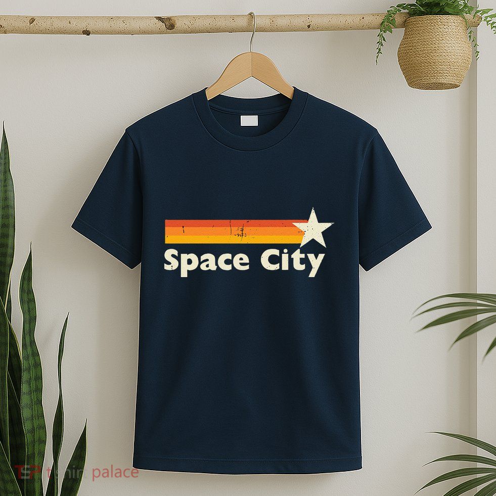 Retro Distressed Houston Baseball Space City T-Shirt