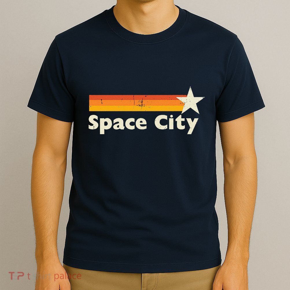 Retro Distressed Houston Baseball Space City T-Shirt