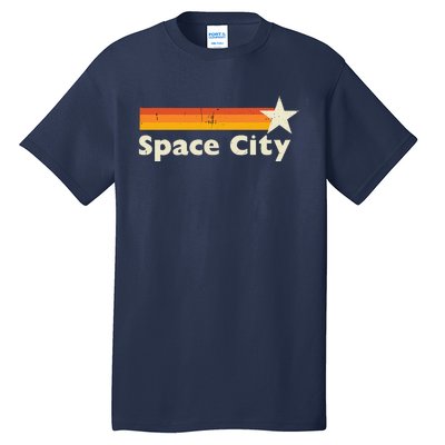 Retro Distressed Houston Baseball Space City Tall T-Shirt