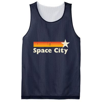Retro Distressed Houston Baseball Space City Mesh Reversible Basketball Jersey Tank