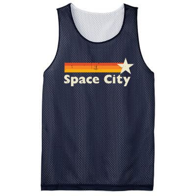 Retro Distressed Houston Baseball Space City Mesh Reversible Basketball Jersey Tank