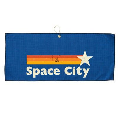 Retro Distressed Houston Baseball Space City Large Microfiber Waffle Golf Towel